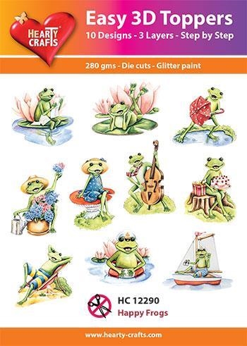  Easy 3D Toppers Happy Frogs 10 udstandsede motiver med glimmer
